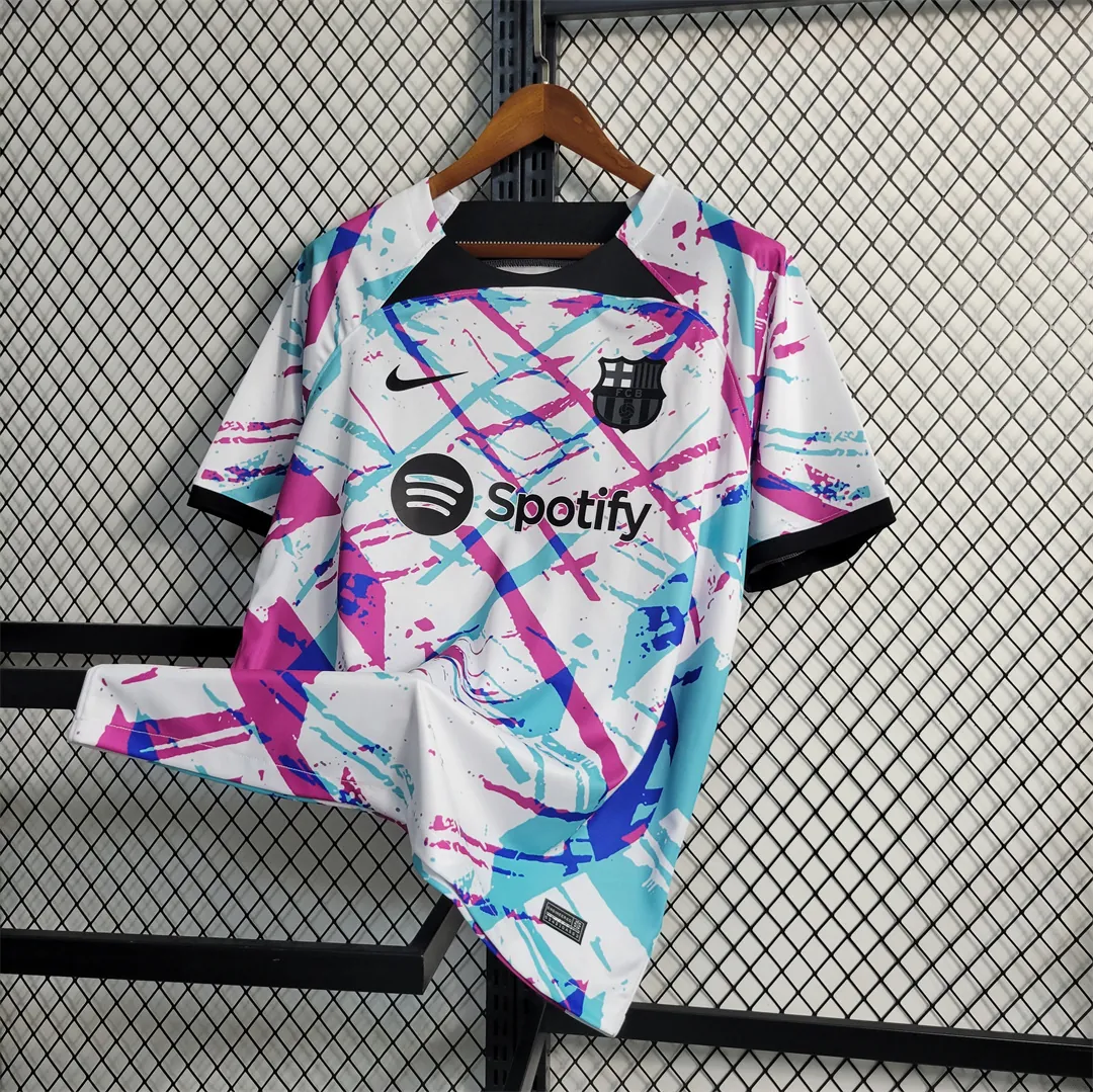 23-24 Barcelona White Training Suit 1