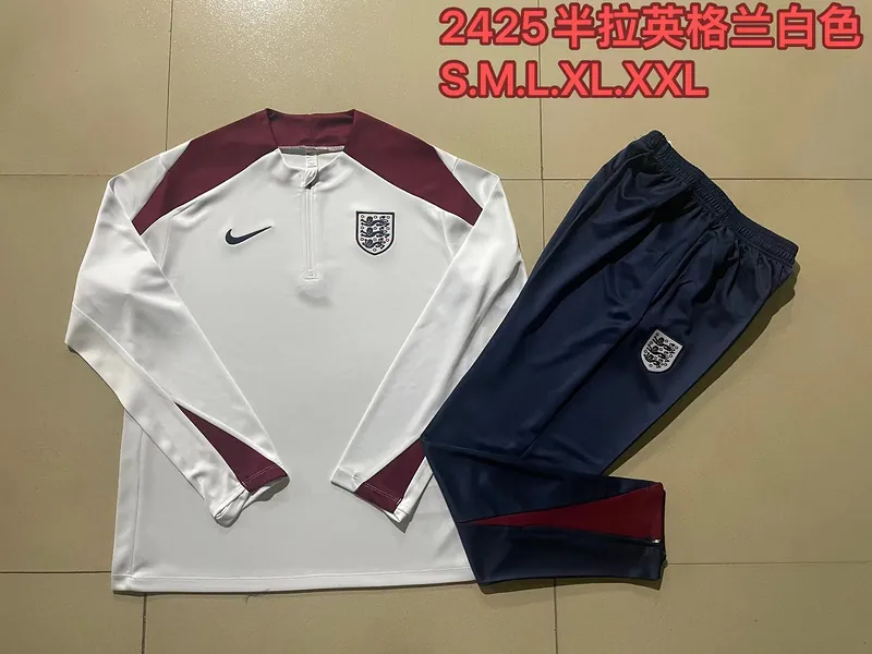 2024 England Long Sleeve Training Suit Football Shirts 2