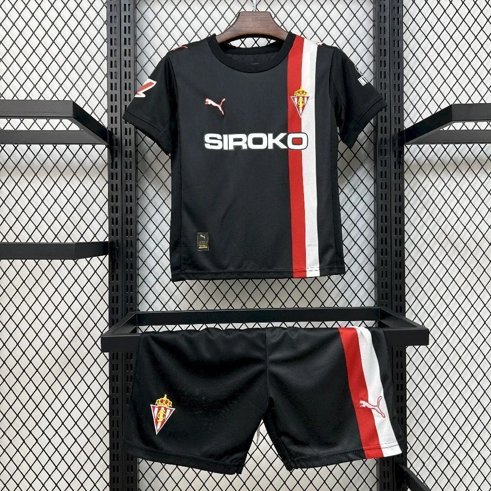 25-26 Sporting de Gijón Away Kids Kit Soccer T-Shirt AAAAJersey Supply Yupoo 7