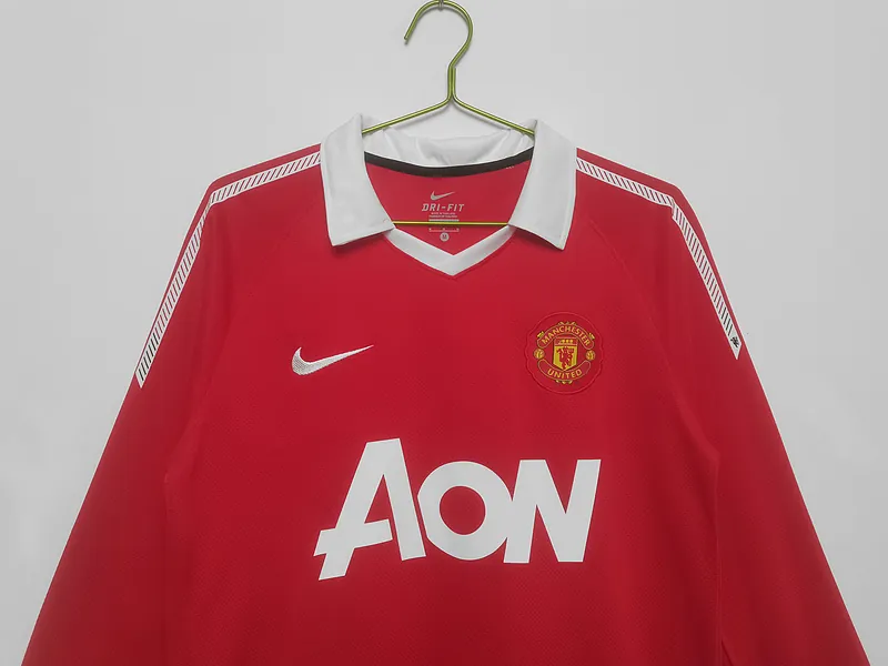 10-11 Manchester United Home Retro Kit Long Sleeve Shirt Cheap Jerseys Yupoo 2