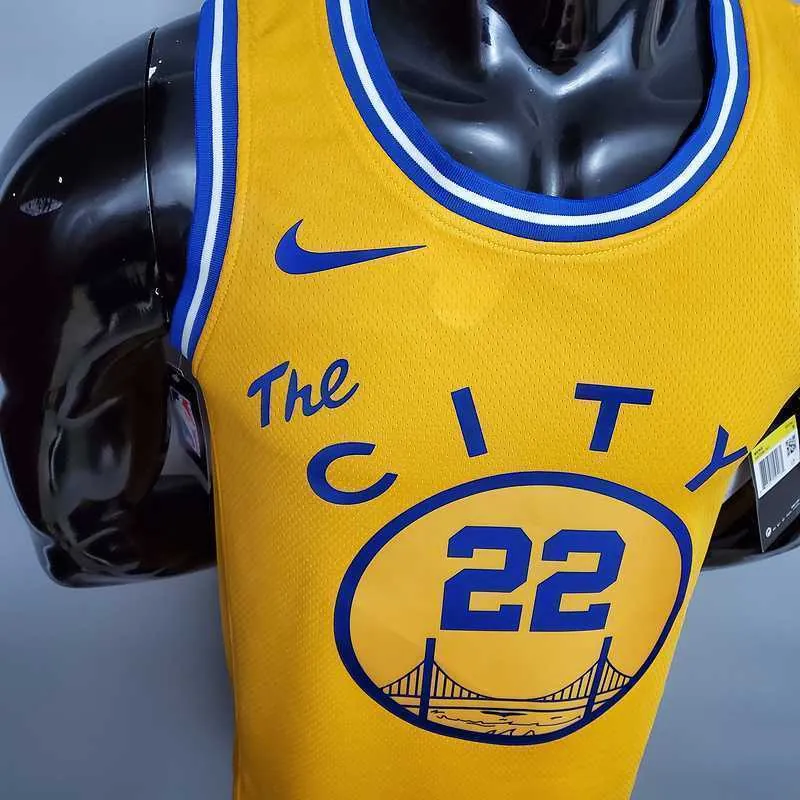 Tram version WIGGINS#22 Golden State Warriors yellow 1