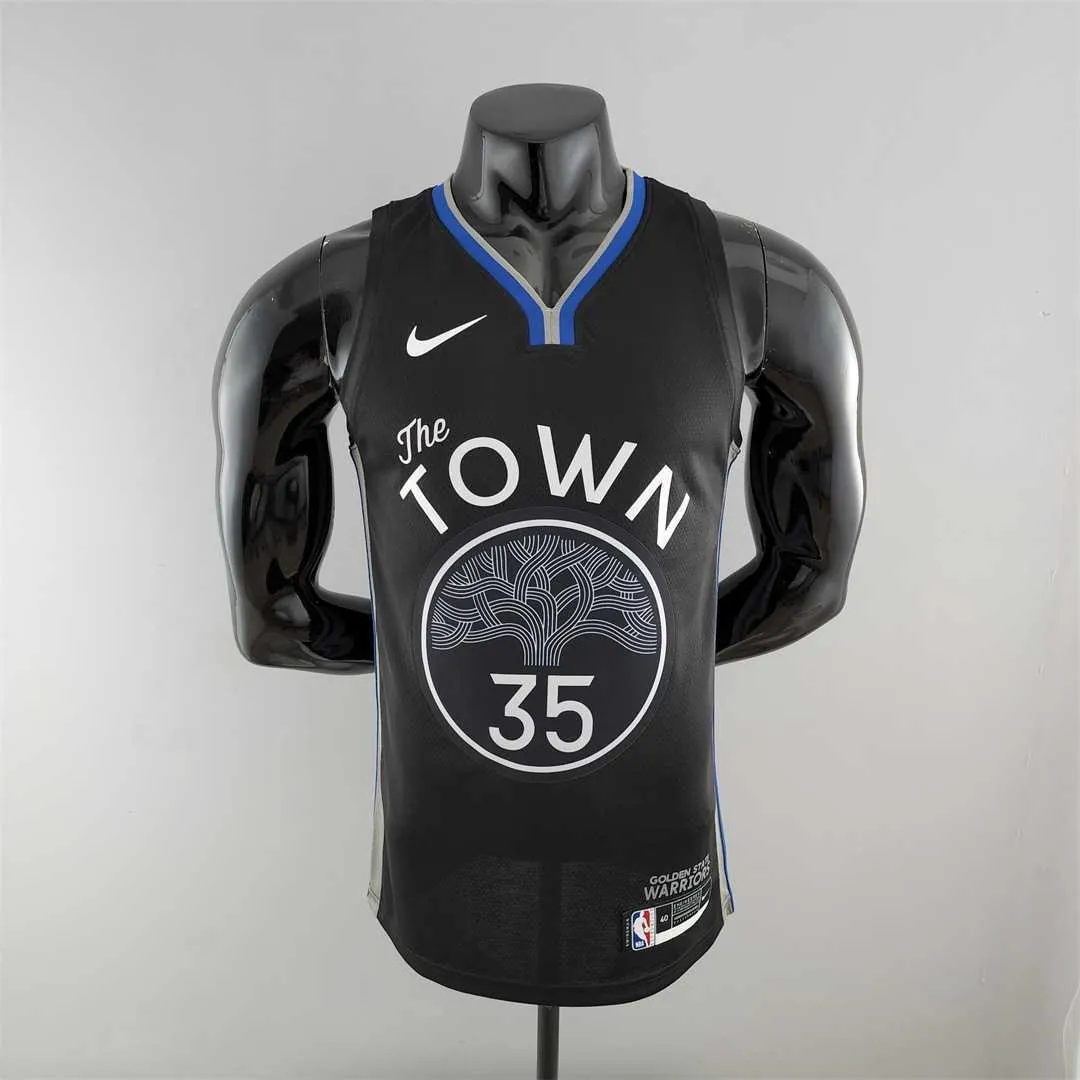 2020 DURANT #35 Warriors City Edition Black &amp; Grey NBA Jersey 10