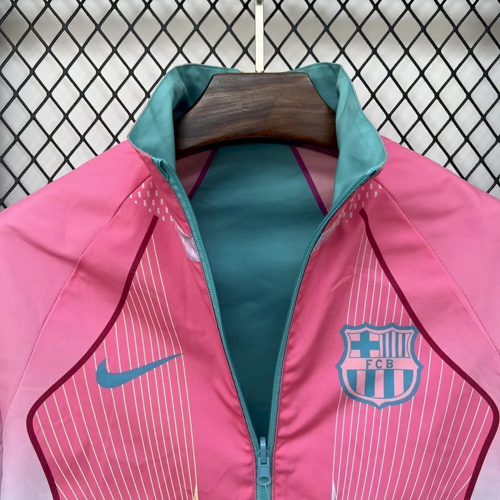 25-26 Barcelona Pink&Blue Windbreaker Double-Sided Jackets AAAAJersey Dropship Yupoo 2
