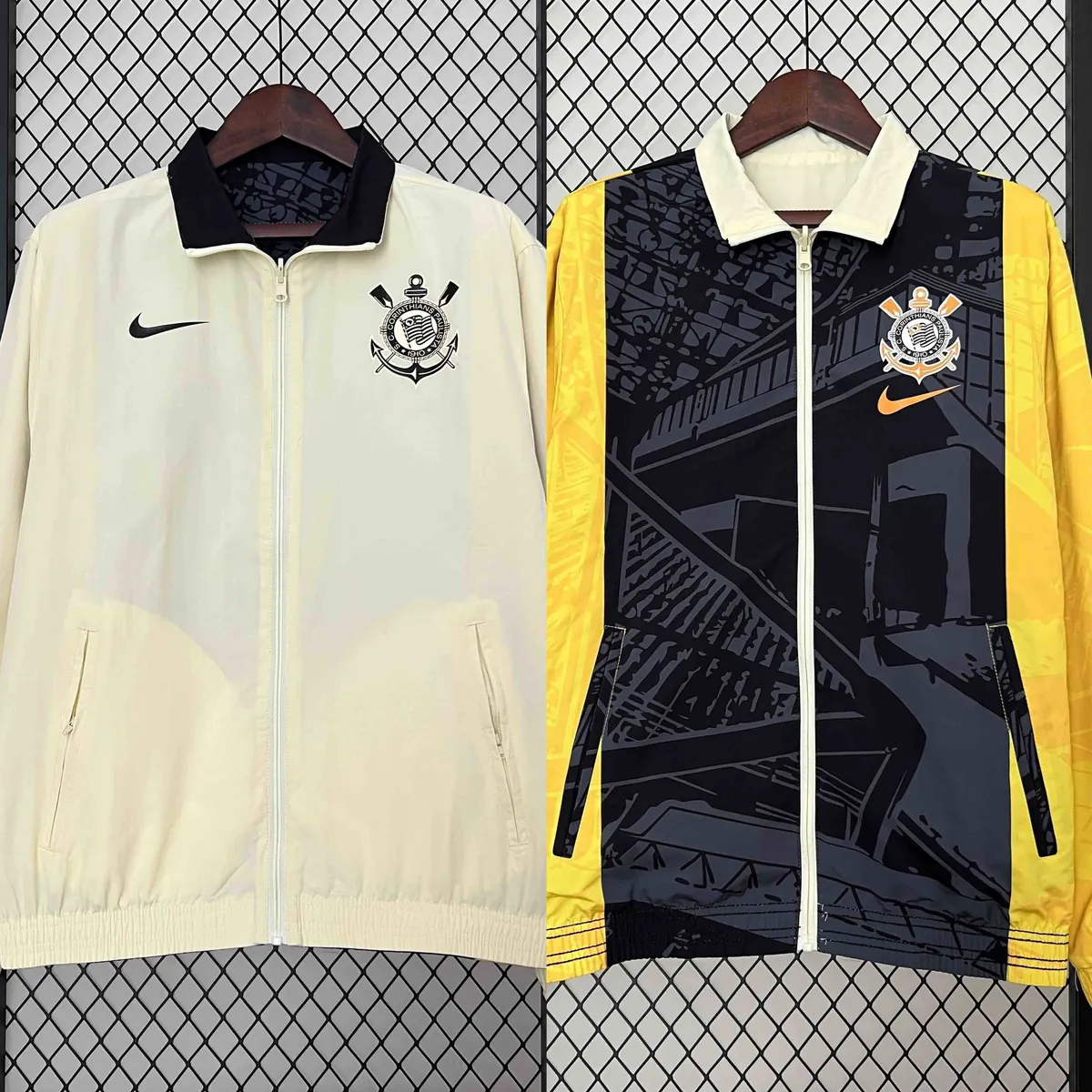 2024 Corinthians Trench Coat Reversible Windbreaker Double-Sides Jacket Soccer AAAAJersey Yupoo 9