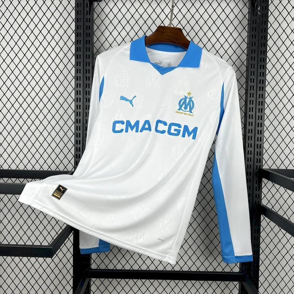 25-26 Marseille Home Kit Football Long Sleeve T-Shirt AAAAJersey Supply Yupoo 5