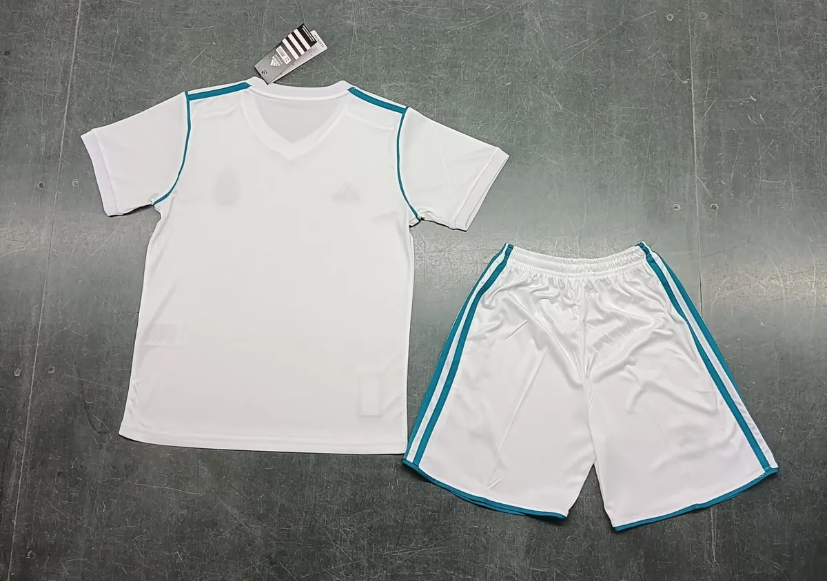 17-18 Real Madrid Home Retro Kids Kit Size-16-28 Soccer Jersey Yupoo 12