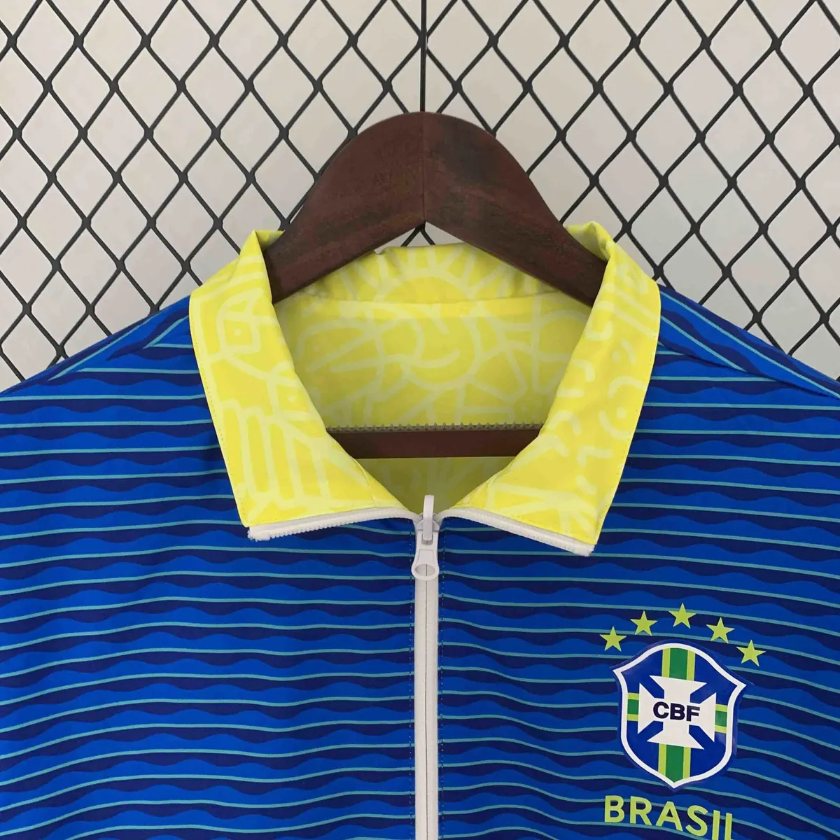 2024 Brazil Reversible Windbreaker Yellow&Blue Double-Sides Jacket Soccer Jerseys For Sale 6