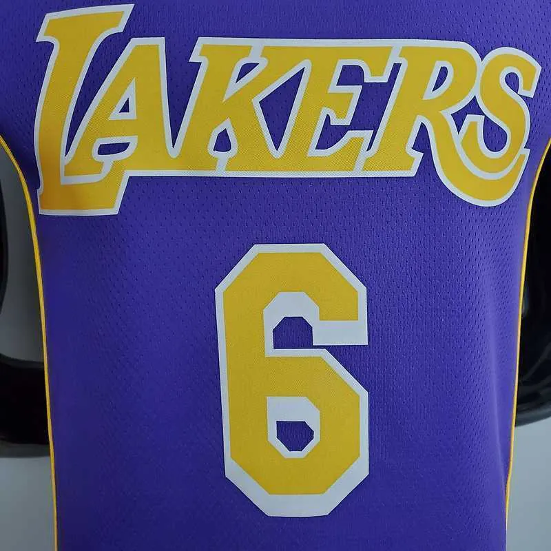 New Lakers Jordan JAMES#6 Theme Purple Round Neck 1