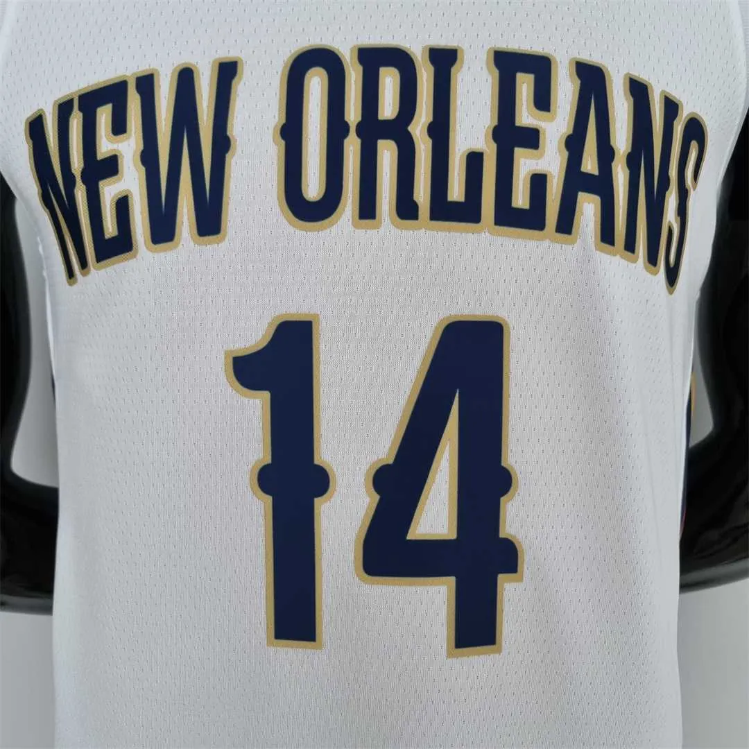 75th Anniversary New Orleans Pelicans Ingram #14 White NBA Jersey 1