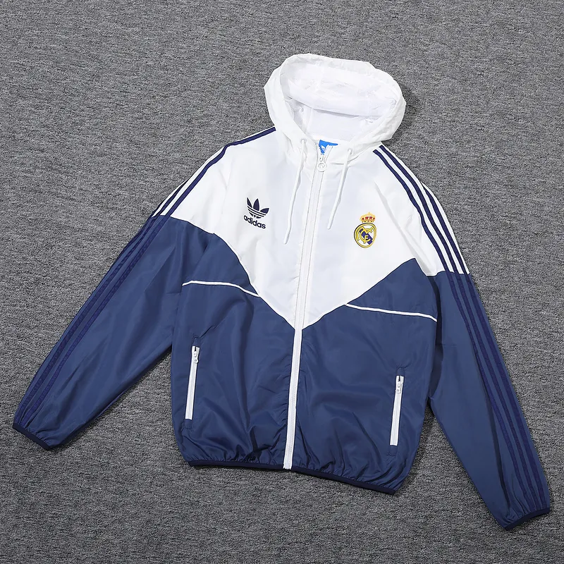 23-24 Real Madrid Hoodies Windbreaker White&Navy Jackets Soccer Jerseys Yupoo 2