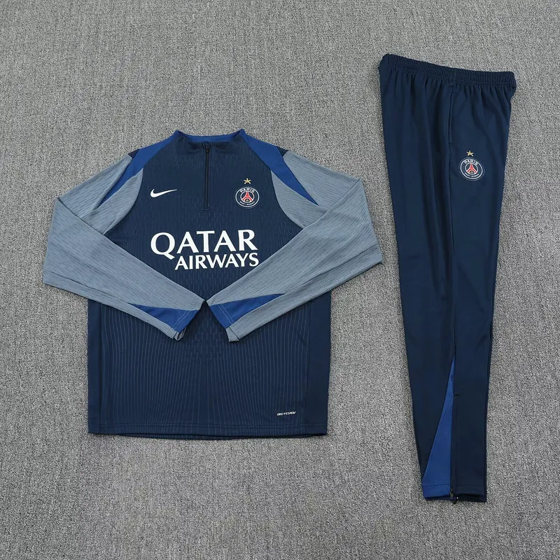 25-26 PSG Navy Training Long Football Player Version Tracksuits 1