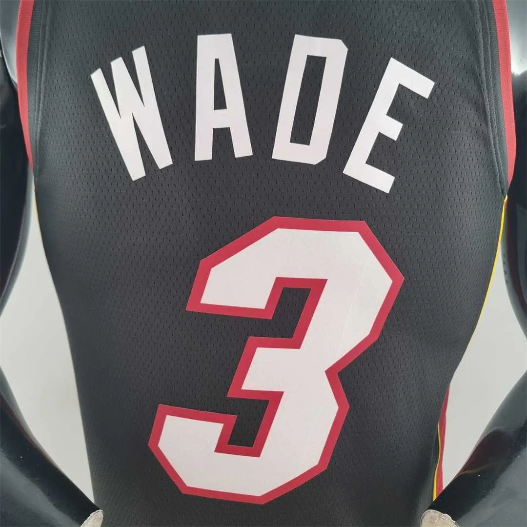 75th Anniversary Miami Heat WADE #3 black NBA Jersey 1