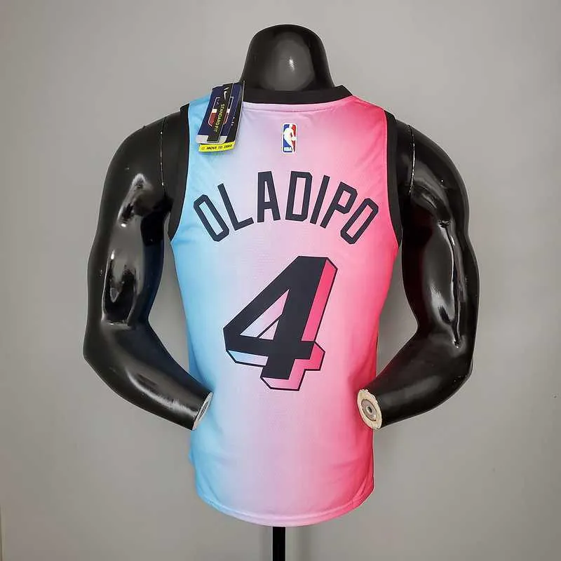 New Miami Heat OLADIPO#4 City Edition Pink Blue Gradient Color 6