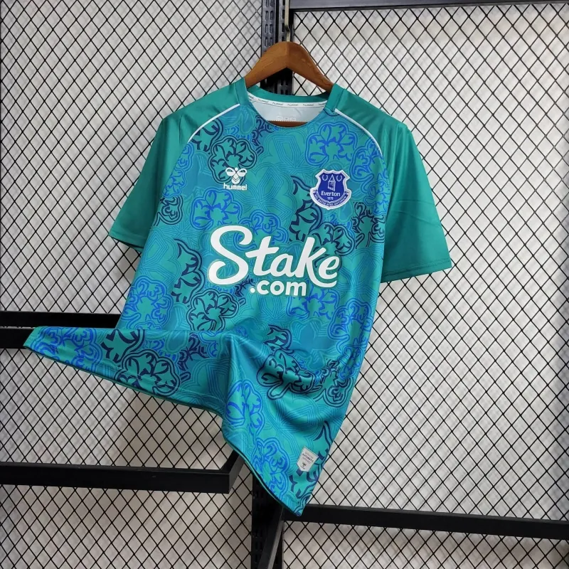 23-24 Everton Hummel Limited Edition Kit Pre-Match Shamrock Shirt Soccer Jerseys Yupoo 4