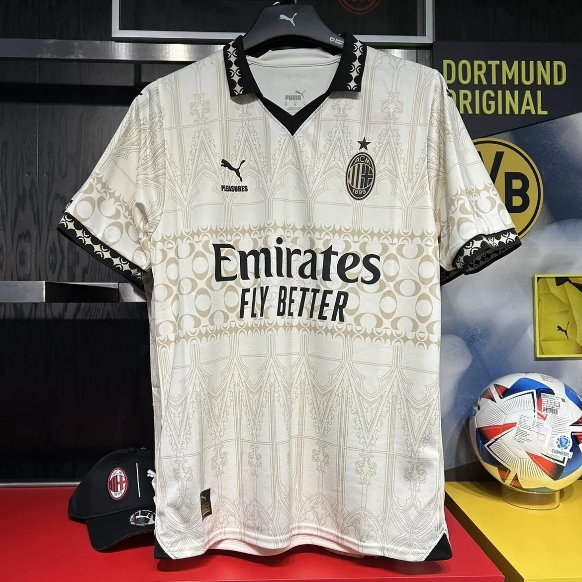 23-24 AC Milan Fouth Kit Beige Shirt Jerseys World Yupoo 3