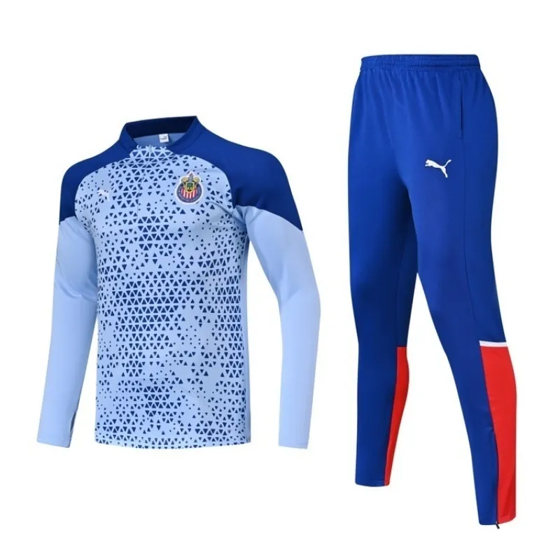 23-24 Chivas Guadalajara Training Suite Blue Long Sleeve Kits Cheap Jerseys Yupoo 4