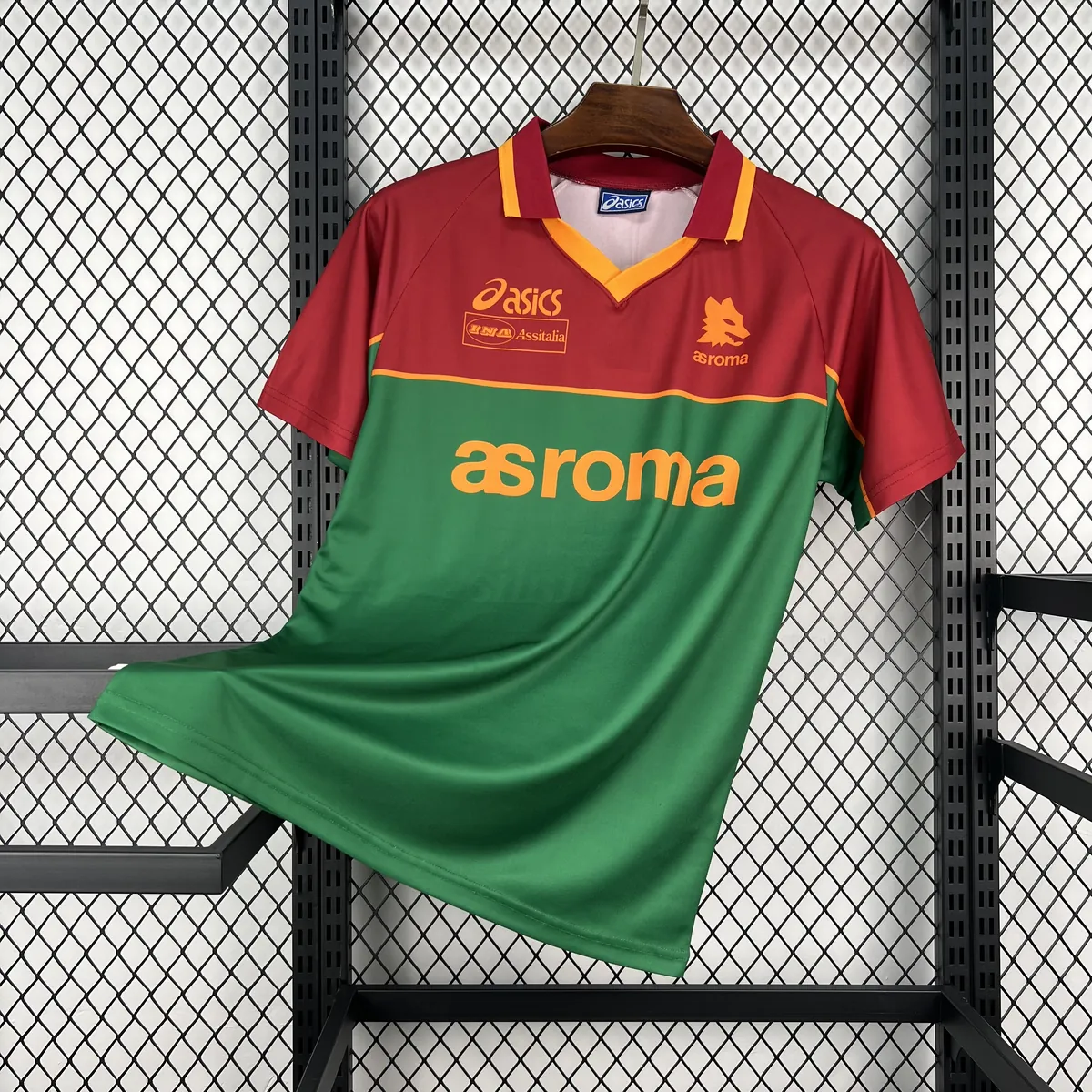 95-96 AS Roma Retro Mens Pre-Match Kit Vintage Soccer T-Shirt AAAAJersey Supply Yupoo 6 2
