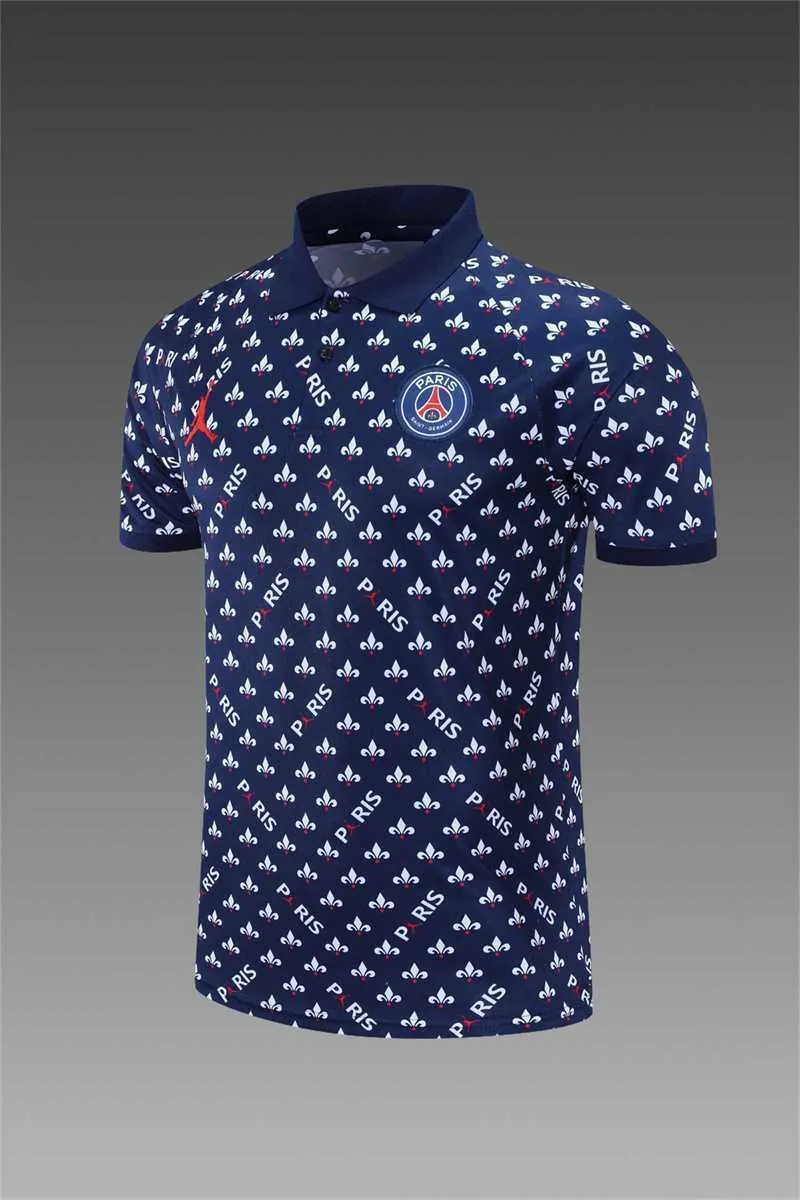 Polo Jordan PSG sapphire blue and white print 9