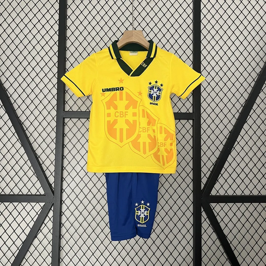 1994 Brazil Home Retro Kids Kits World Cup Shirt Soccer Jerseys Yupoo 10