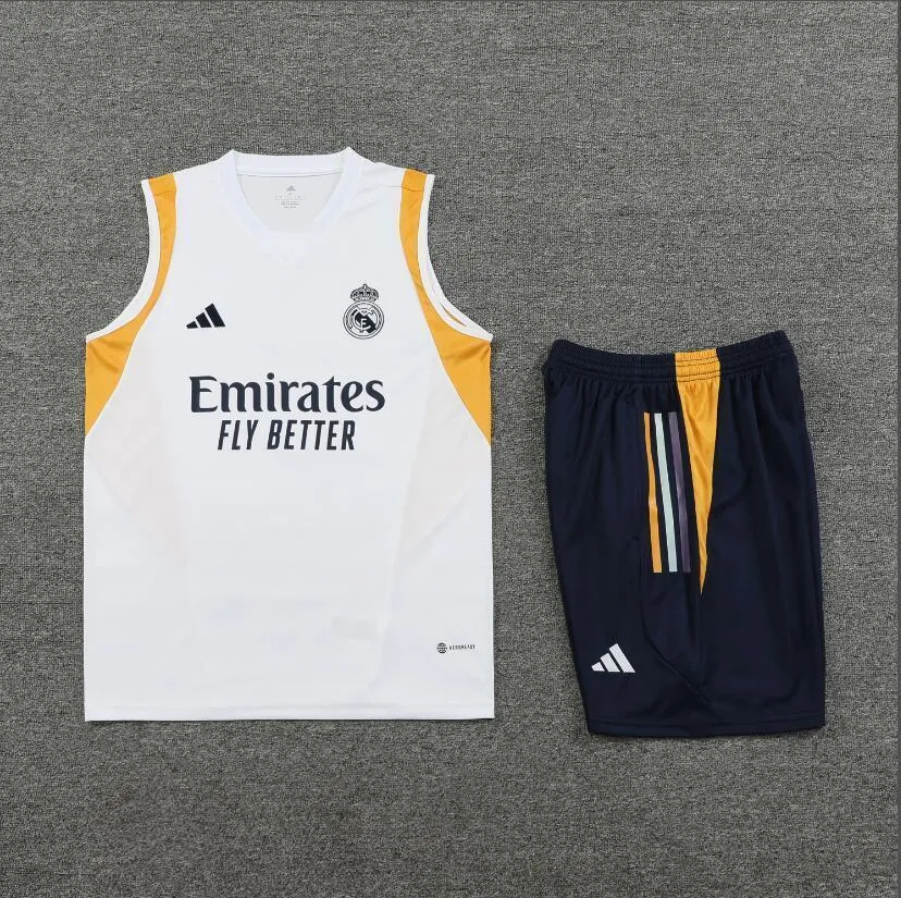23-24 Real Madrid Training Suits White Vest Kit Soccer Jerseys Yupoo 2