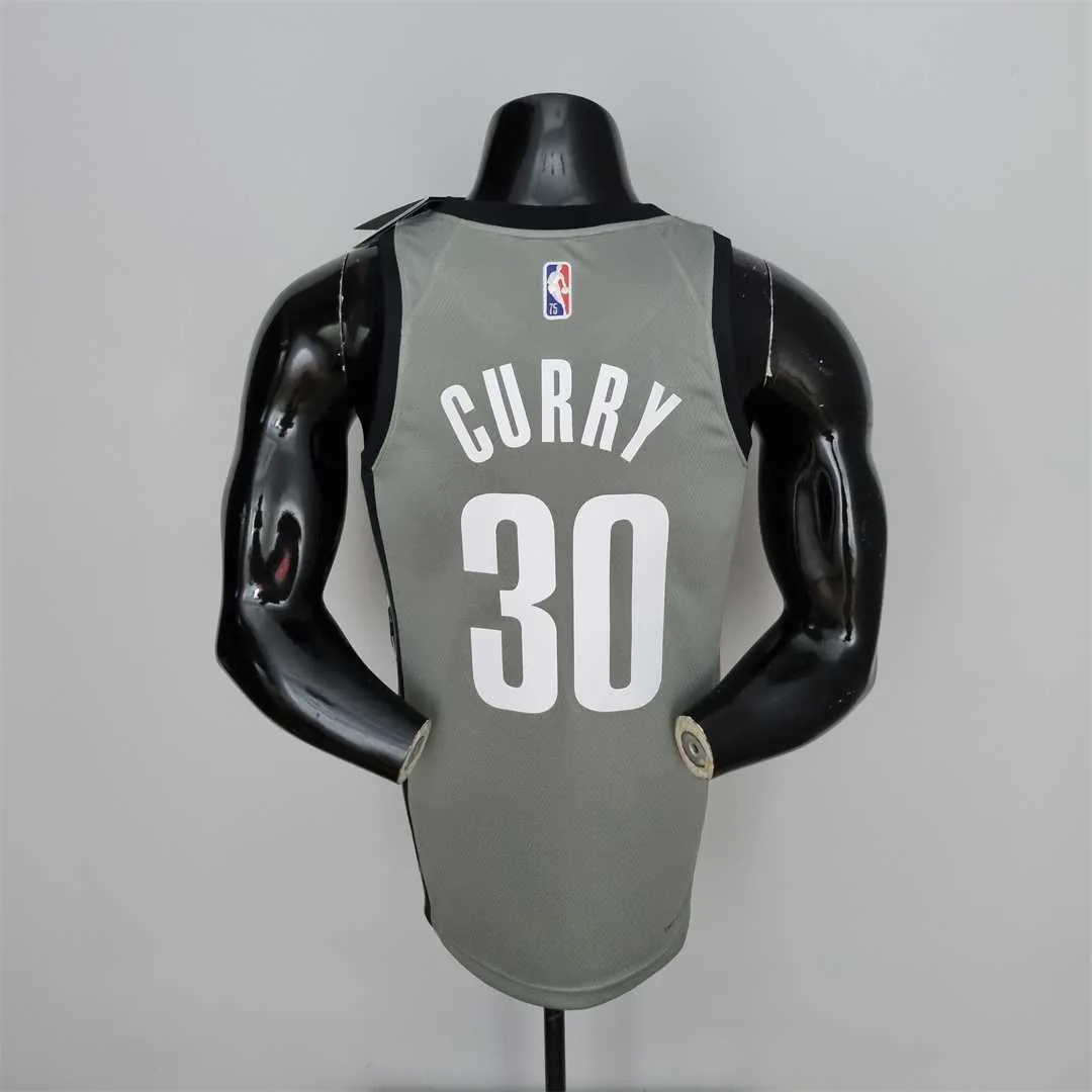 75th Anniversary Curry #30 Brooklyn Nets City Edition Gray NBA Jersey 3