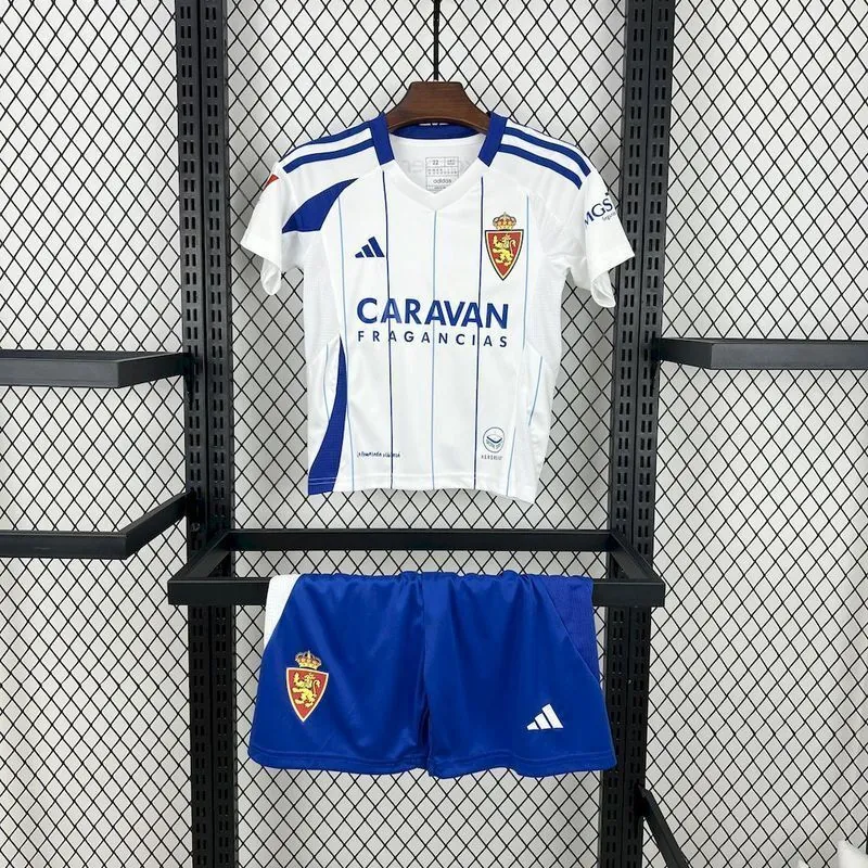 24-25 Real Zaragoza Home Kid Kits Youth Apparels Soccer AAAAJersey Yupoo 13