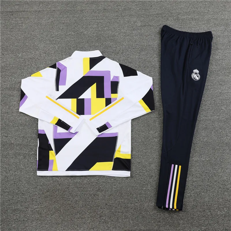 23-24 Real Madrid White&Black Long Sleeve Training Suit Cheap Jerseys Yupoo 2