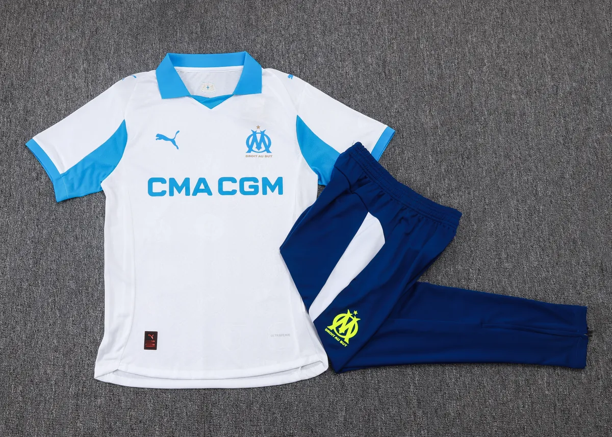 25-26 Marseille Home Player Version Training Kits Football Tracksuits 2