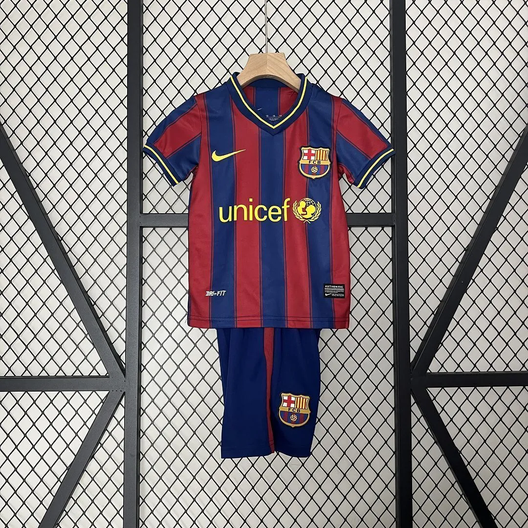 09-10 Barcelona Home Retro Kids Kits Children Shirt Football Jerseys Yupoo 11