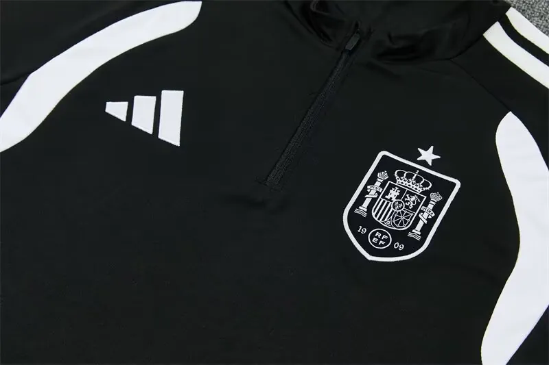 2026 Spain Mens Kit Black Half Pull Training Suit Yupoo 7 1