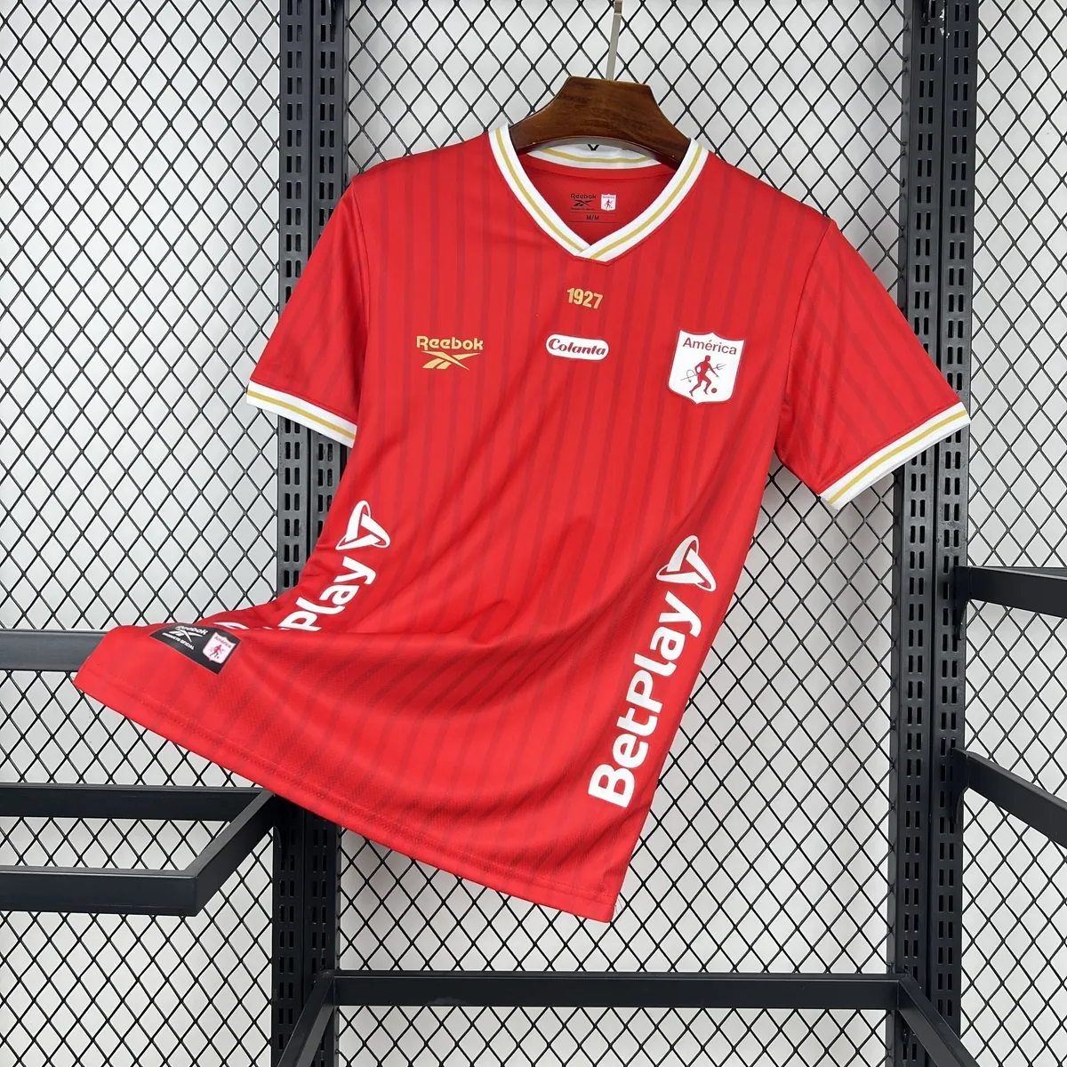 26-27 América de Cali Mens Home Red Kit Soccer T-Shirt AAAAJersey Supply Yupoo 1