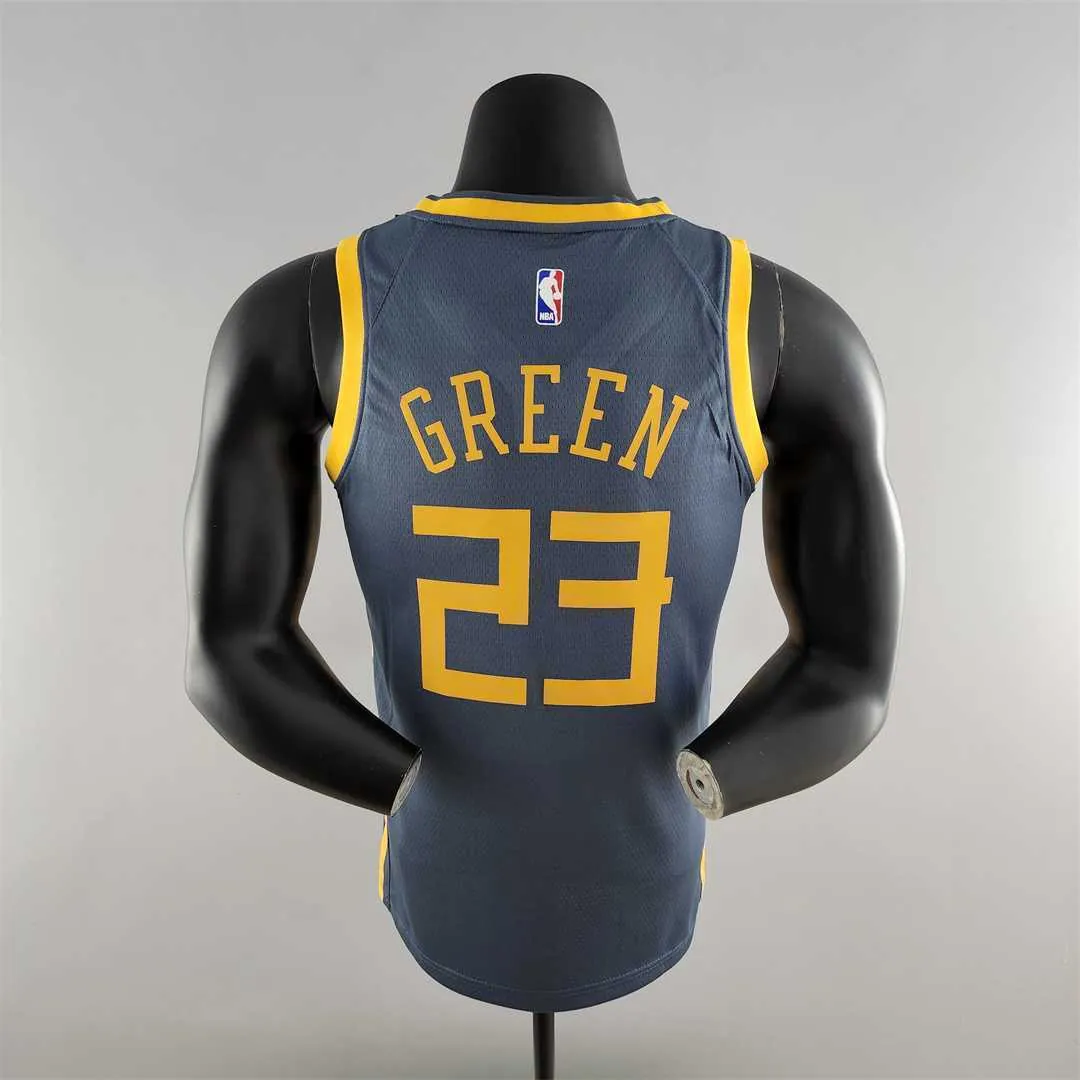 2018 GREEN #23 Golden State Warriors Grey NBA Jersey 4