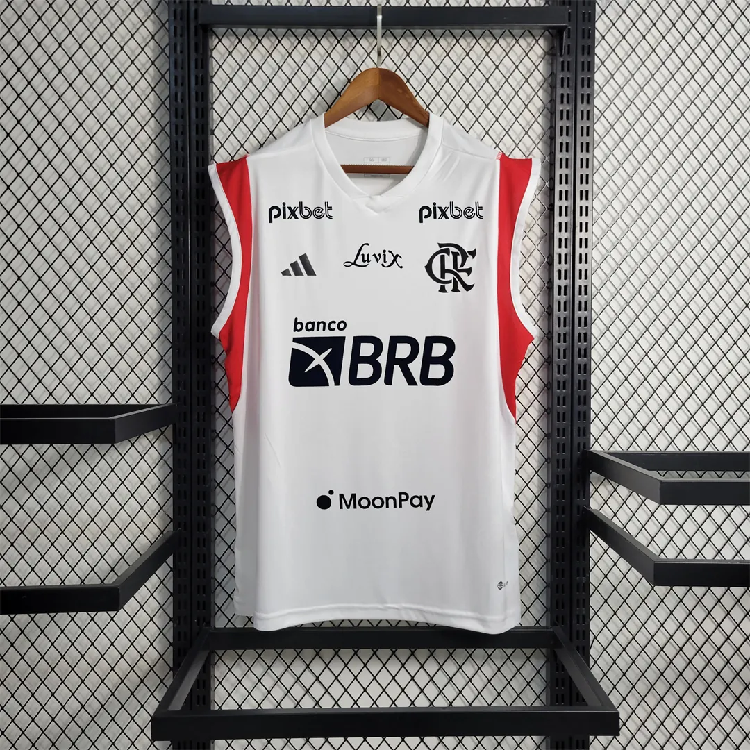 23-24 Flamengo Training Suit White Tank Top 11