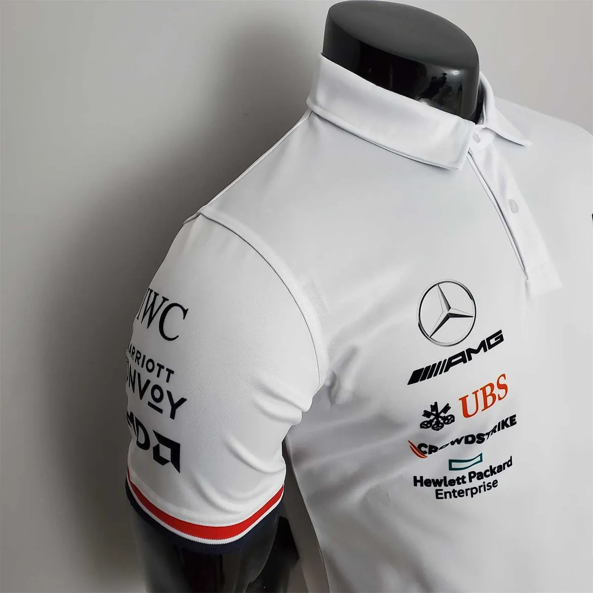 F1 Formula One 2022 Racing Suit Mercedes Polo White 4