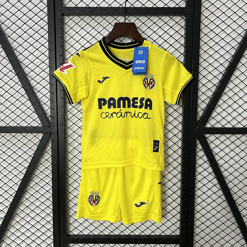 24-25 Villarreal Home Kid Kits Youth Apparels Soccer AAAAJersey Yupoo 9