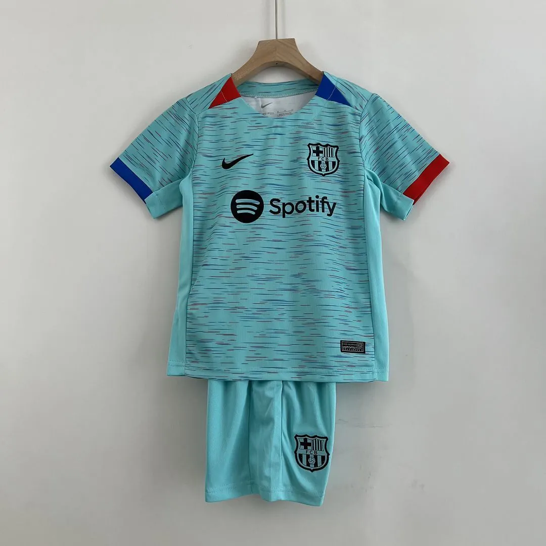 23-24 kids Barcelona third away size 16-28 Cheap Football Kit 10