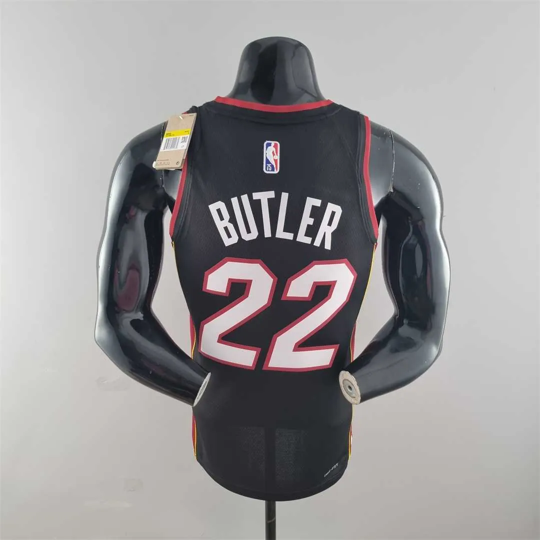75th Anniversary Miami Heat BUTLER#22 black NBA Jersey 8