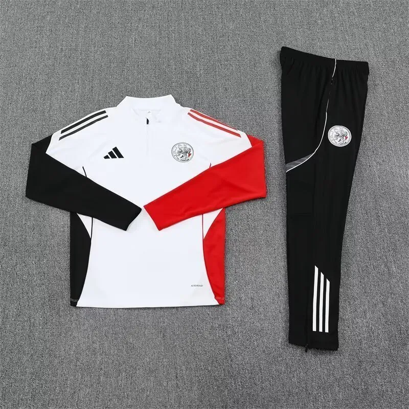 25-26 Ajax Training Soccer Suit Jackets Long Sleeve Kit White AAAAJersey Yupoo 1