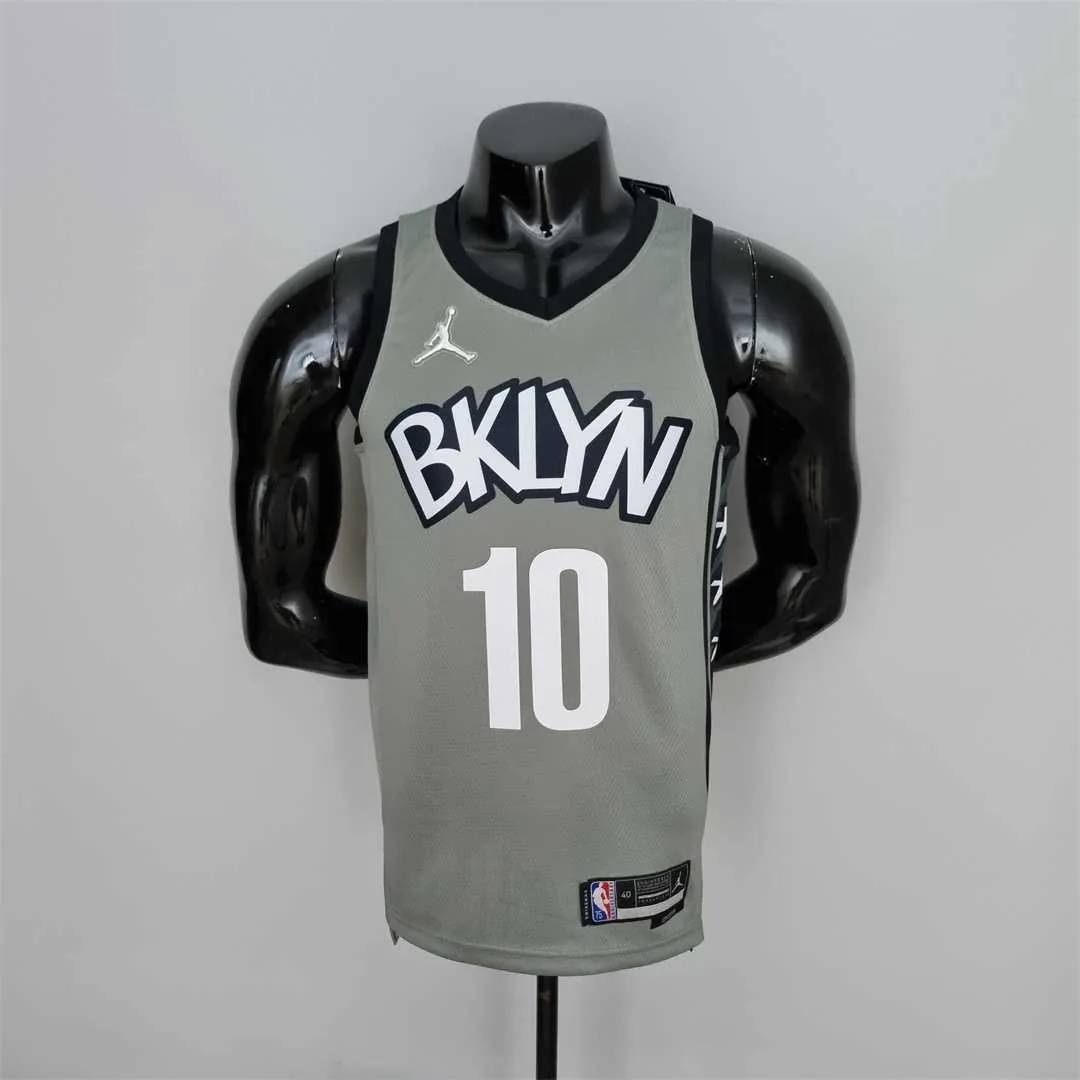 75th Anniversary Simmons #10 Brooklyn Nets City Edition Gray NBA Jersey 9
