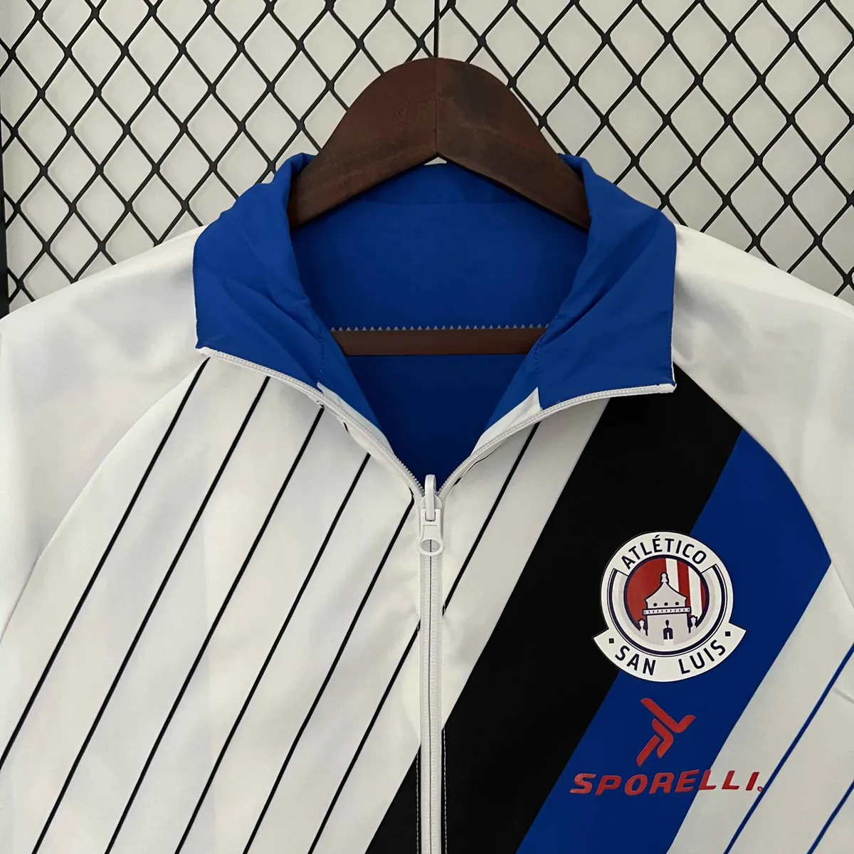 23-24 San Luis Reversible Windbreaker White&Blue Double-Sides Jacket Soccer Jerseys For Sale 4