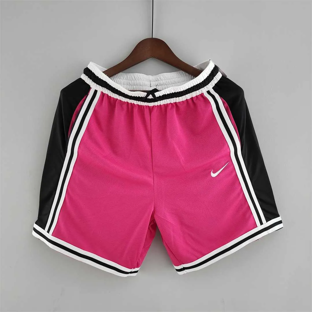 2022 Miami Heat NBA US Training Shorts Pink Black 7