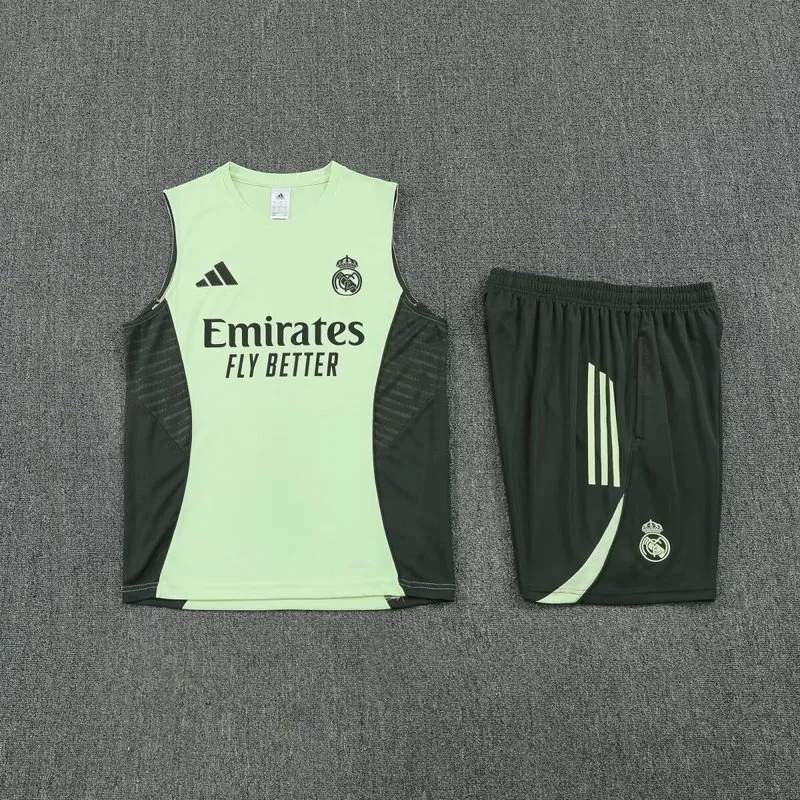 25-26 Real Madrid Light Green Training Kits Football Vest Suits 1