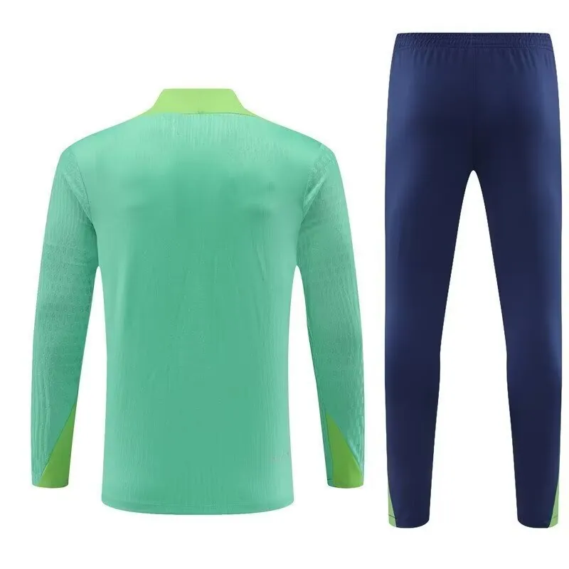 2024 Brazil Long Sleeve Tracksuit Green Training Suits Soccer Jerseys Yupoo 2