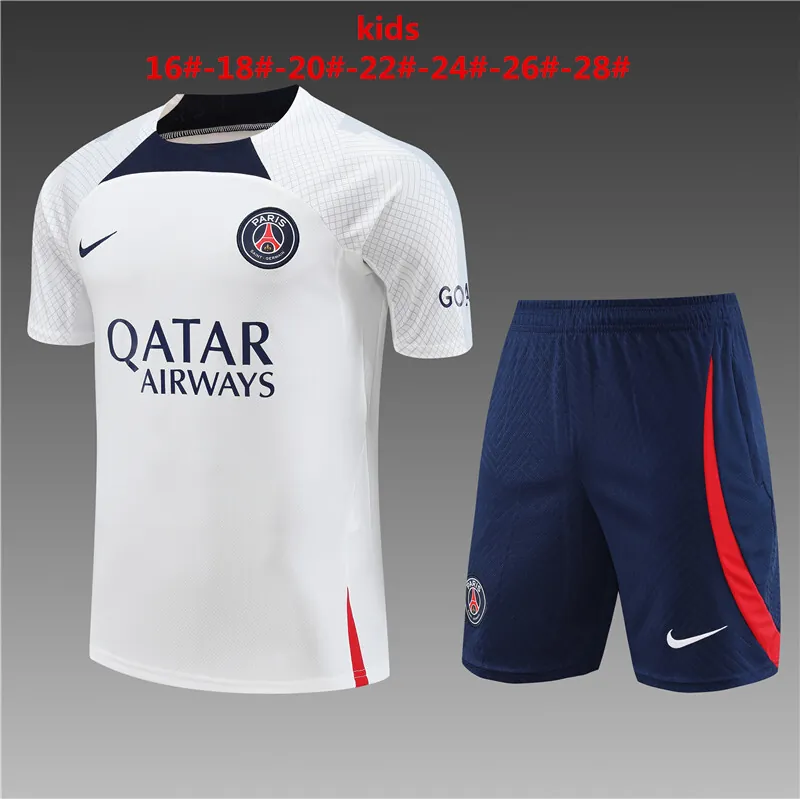 23-24 PSG Short Sleeve Kids Tracksuit Yupoo 1