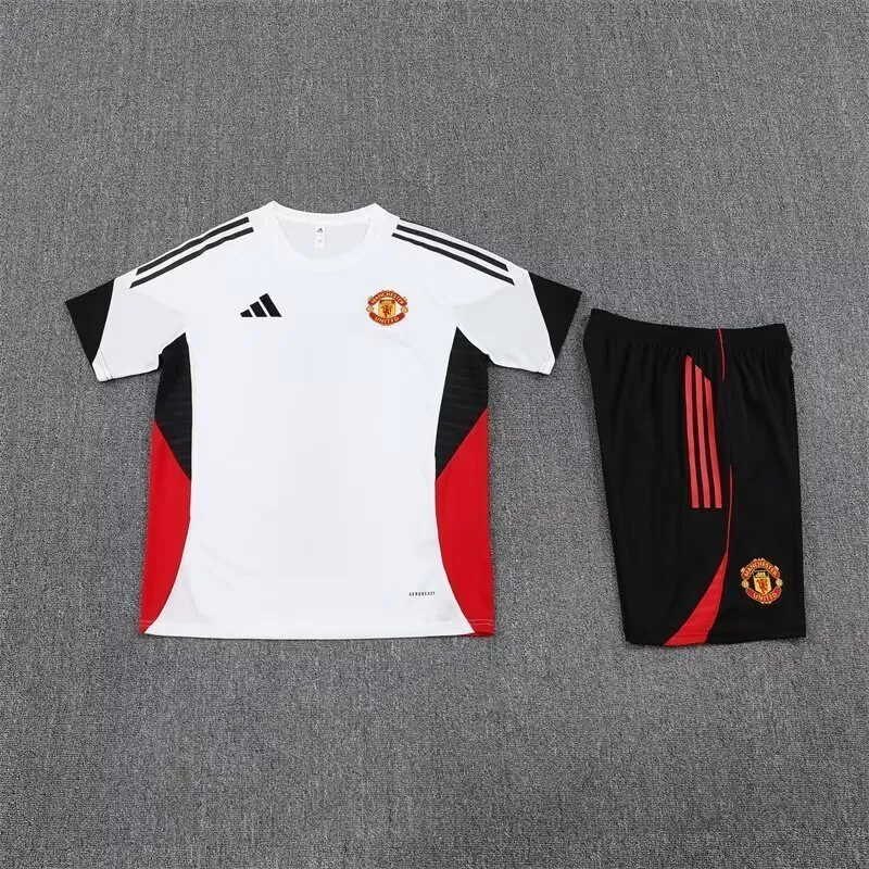 25-26 Manchester United White Training Kits Football Tracksuits 1