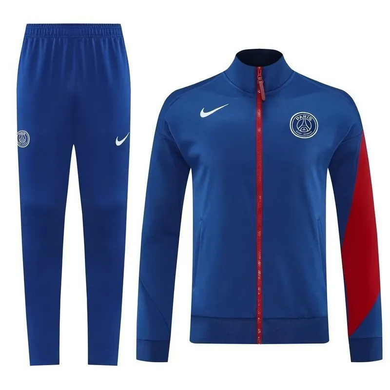 25-26 PSG Navy Football Tracksuits Long Jacket Suits 5