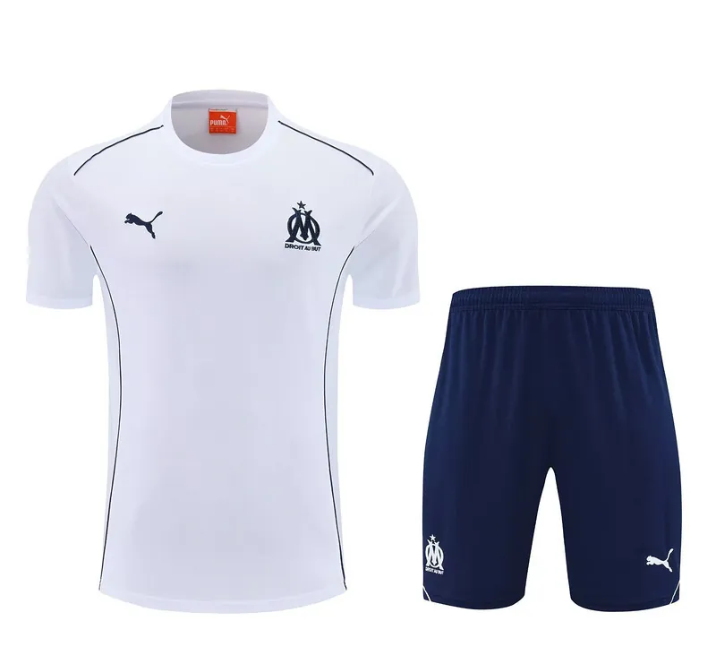 25-26 Marseille White Training Kits Football Tracksuits 3