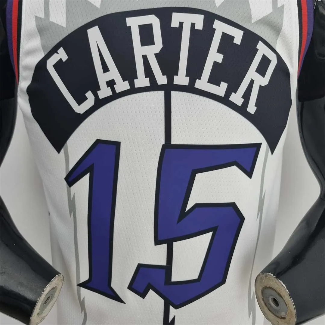 Toronto Raptors CARTER #15 White NBA Jersey 3