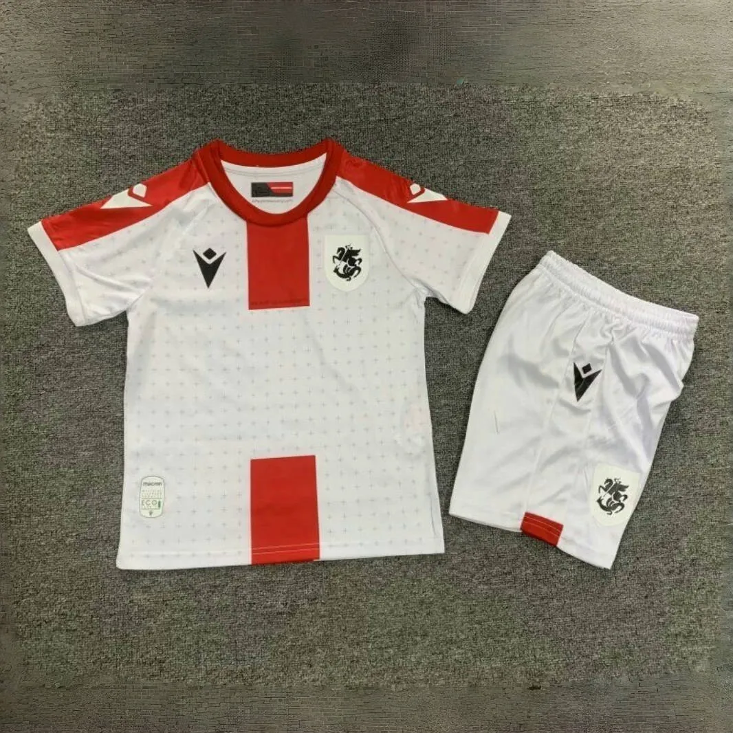 2024 Georgia Home Kid Kits UEFA Euro Youth Apparels Football AAAAJersey Supplier 2