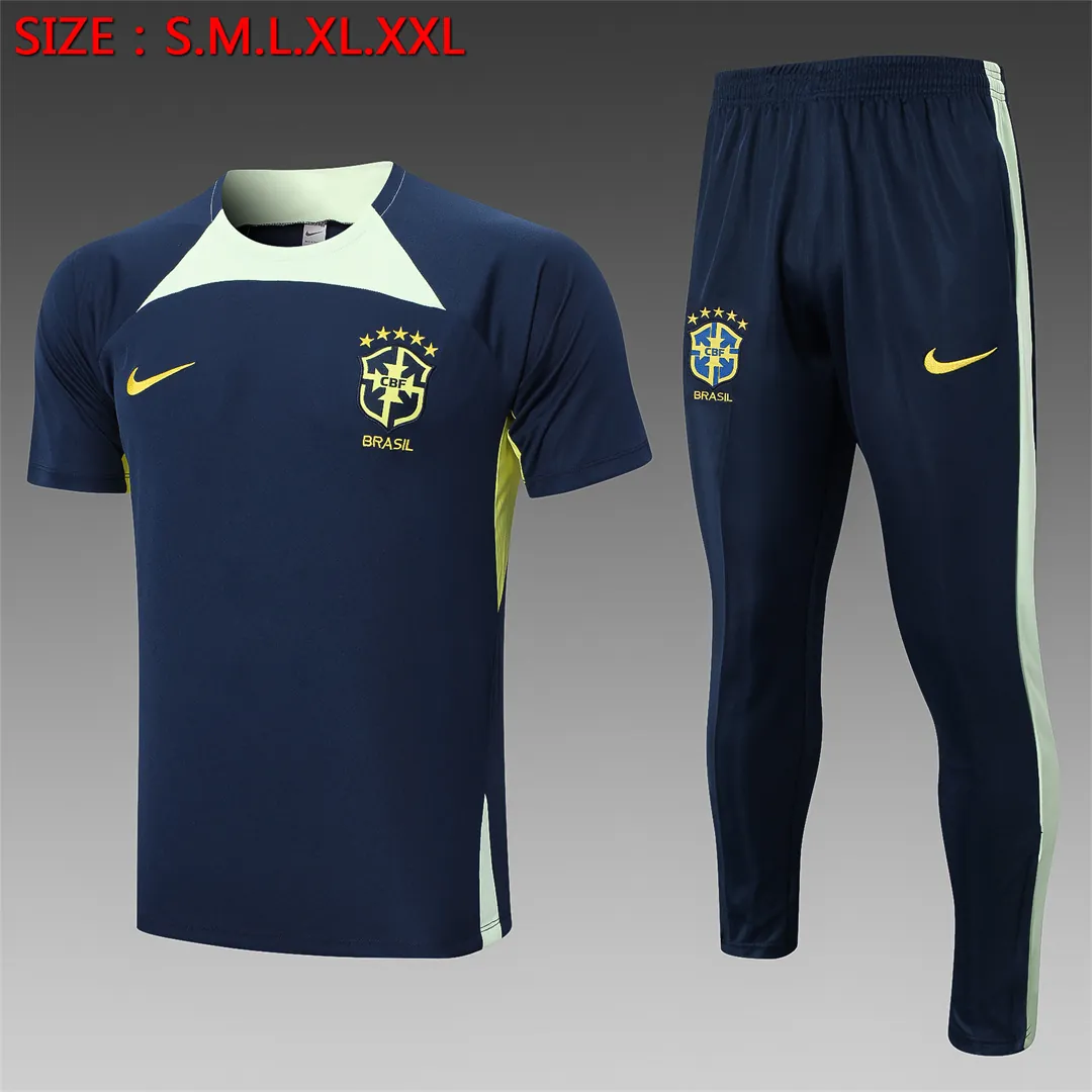 2022 Brazil Training Jersey Blue 10